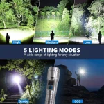 Toby&rsquo;s TORCH-85 High Lumen Tactical Flashlight with LED Light Power Display Screen USB-C Charging and Rugged Metallic Body - Image 4