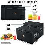 Toby's TR-47 Electric Cooler Portable Refrigerator Freezer Compact Fridge freezer Electric Cooler for Car RV Vehicle Boat Home Use Travel Camping Truck Party Picnic Outdoor (47 Liter) - Image 10