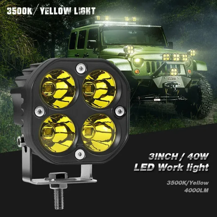3 Inches 2 Pieces Laser Light 80W, Yellow Color High Output Work Laser Projector Light Spot Light For Off-road - Image 4