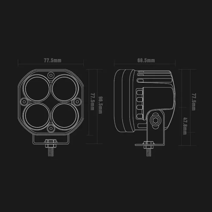 3 Inches 2 Pieces Laser Light 80W, Yellow Color High Output Work Laser Projector Light Spot Light For Off-road - Image 6