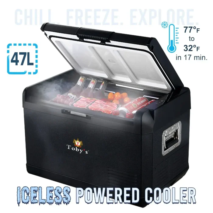 Toby's TR-47 Electric Cooler Portable Refrigerator Freezer Compact Fridge freezer Electric Cooler for Car RV Vehicle Boat Home Use Travel Camping Truck Party Picnic Outdoor (47 Liter) - Image 4