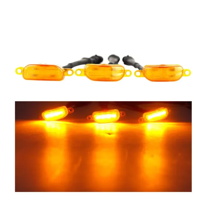 4PCS Grille Daytime Running Light 12V 5W Driving Fog Lamp Amber Smoked Car Front Kits - Image 3