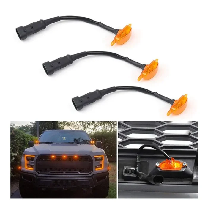 5W 4PCS Grille Daytime Running Light, 12V Driving Fog Lamp Amber Smoked Car Front Kits, 500Lm Lumens, ABS Material with IP67 Waterproof Rating - Image 6