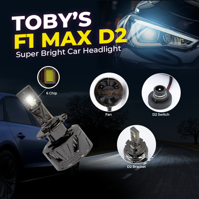 Toby's New Launched F1 MAX D2 HID to LED Headlight Bulb With 70Watts/Pair and 7000lm - Image 2
