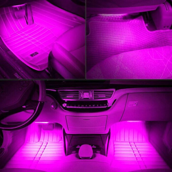 4xCar 18LEDs RGB Interior Atmosphere Music Control Strip Lights - Image 7