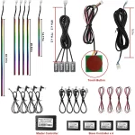 Toby's Dream color Acrylic Interior Car LED Strip 18 in 1 Light with Wireless APP RGB LEDs Fiber Optic Ambient Lighting Kits 16 Million Colors Sound Active Function Car Neon Lights - Image 5