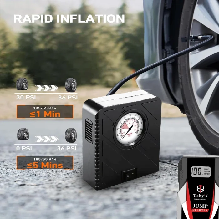 Toby's X6 Jump Starter with Compressor for Cars 6000mAh and 22.2WH Power Bank for Electronic Devices - Image 12