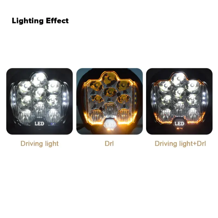 Toby's 7 inches 60W Dual Side Shooter LED Work Light Combo Light Floodlight Spotlight With Angle Eye, 6000Lm Lumens with Aluminum Die-Cast Housing Material - Image 2