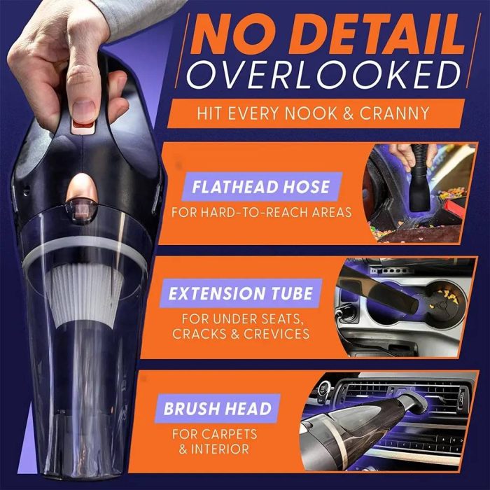 Toby's Wireless Car Vacuum Cleaner High Power 8000PA/100W/DC12V 16 Ft Cordless Handheld Car Vacuum Deep Detailing Cleaning Kit of Car Interior - Image 5