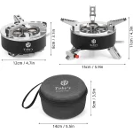 Toby's 6800W Camping Gas Stove Folding 3 Burners Piezo Ignition Backpacking Stove Outdoor Cooking Stove Furnace for Camping Hiking Picnic Emergency - Image 10
