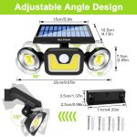 Tobys Solar Light Security Lights Outdoor Motion Sensor Light IP65 Waterproof Flood Light Rotatable Wall Light Spotlight Solar Powered for Garden Garage Patio Yard Pathway Porch - Image 7