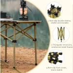 Tobys Portable Camping Table Lightweight Folding Camping Table with Carry Bag Ultralight Outdoor Folding Table Picnic Hiking Fishing Beach Khaki - Image 4
