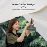 Tobys CPL-T23 Rechargeable Portable 4000mAh Fan with LED Lantern Adjustable Height for Home Office Outdoor Camping - Image 5