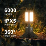 Toby's New CPL-T21 Telescopic Camping Lights Rechargeable 14000mAh, LED Collapsible Camping Lantern Portable with RGB/SOS Light and Magnetic Base IPX5 Waterproof for Hiking Camping Emergency - Image 5