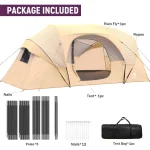 Toby's Tent 6-8 Person Camping Tents, Weather Resistant Family Tent, 2 Large Mesh Windows, Double Layer, Divided Curtain for Separated Room, Portable with Carry Bag ( Big) - Image 7