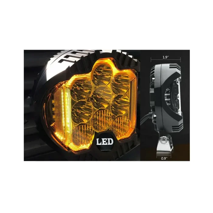 Toby's 60W YELLOW LED Headlight Jeep Wrangler, 1 Piece 7 inch LED headlights, R 60W SF 7" Y - Image 3
