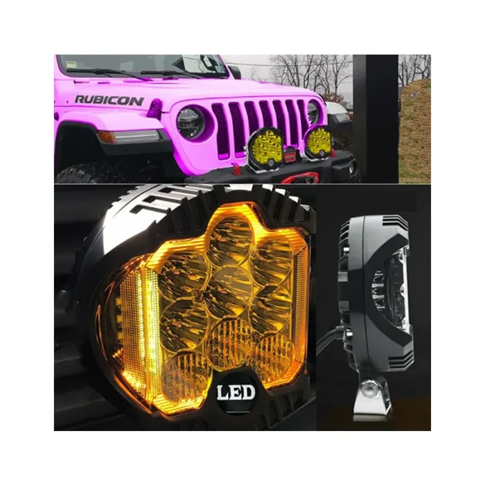 Toby's 60W YELLOW LED Headlight Jeep Wrangler, 1 Piece 7 inch LED headlights, R 60W SF 7" Y - Image 5