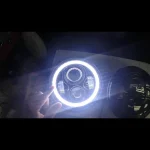 7 Inches 60W High/Low Beam Halo Angel Eyes LED Headlight With DRL Amber White, IP67 Waterproof Rating with Aluminum Housing Material - Image 2