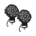 Toby's LED Spot Light, 2 pieces 7 inches 51W Black Flood Beam LED Work Light Bar for Jeep, Truck, Car ATV SUV 4X4 Truck Driving Lamp