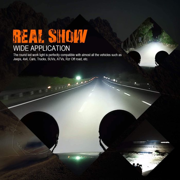 9 Inches TBS - 2002X 2Pcs Laser Led Off Road Lights 16600LM Round Pod Spot Driving Lights 2-kilometer Wide-view Distance for Jeep, Truck, Pickup - Image 2