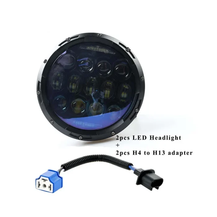 JP Headlights 75W Black, LED Headlight Jeep Wrangler, 7 inch LED headlights, JK 07-16 - Image 6