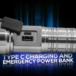 Toby&rsquo;s TORCH-85 High Lumen Tactical Flashlight with LED Light Power Display Screen USB-C Charging and Rugged Metallic Body - Image 7