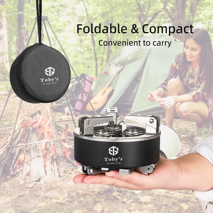 Toby's 6800W Camping Gas Stove Folding 3 Burners Piezo Ignition Backpacking Stove Outdoor Cooking Stove Furnace for Camping Hiking Picnic Emergency - Image 6