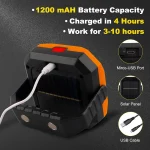 TBS DESIGN BV-12 Portable Solar LED Work Light Hanging Hook 3 Lighting Modes Rechargeable Magnetic Work Light Waterproof - Image 7