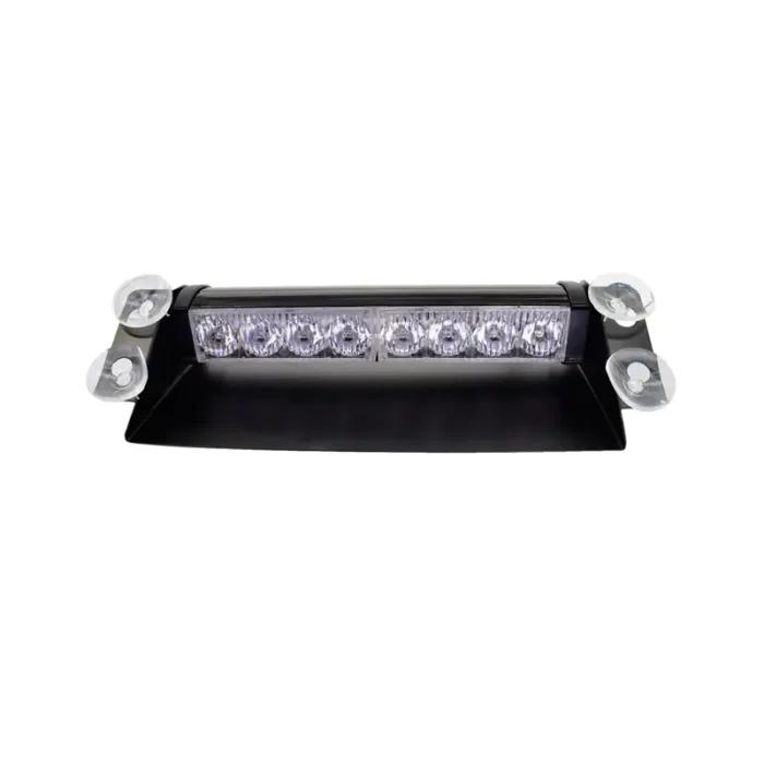 8W 1Pcs 8 LED Car Dashboard Windshield Emergency Warning Flash Police Strobe Light with 12V Cigarette Lighter and Suction Cups, 6000Lm Lumens Strobe Light - Image 3