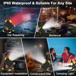 Toby's Magnetic Base 6000 Lumen Work Light, 10 Hours Long Lasting 360?Rotating 7000K Warm Rechargeable Work Light, Folding Waterproof Led Work Light for Flood Light Job Site Car Inspection Camping Emergency - Image 6