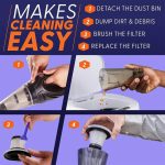 Toby's Wireless Car Vacuum Cleaner High Power 8000PA/100W/DC12V 16 Ft Cordless Handheld Car Vacuum Deep Detailing Cleaning Kit of Car Interior - Image 2