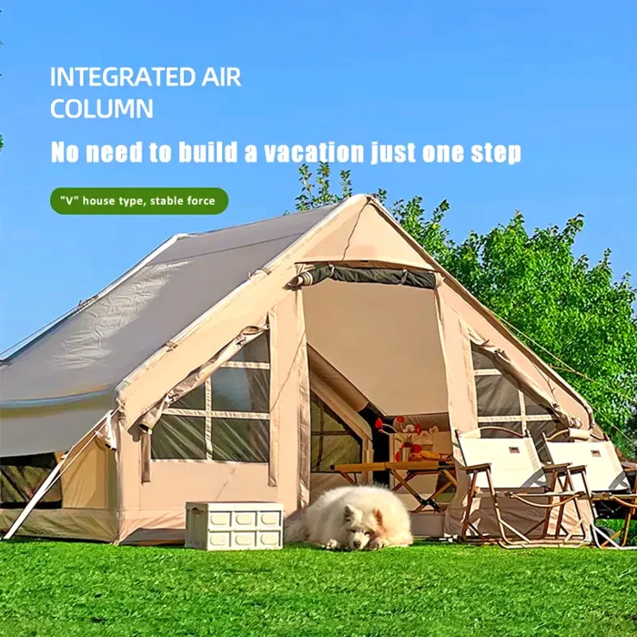 Toby's Inflatable Tent 01 Camping Tent with Pump, 4-6 Person Glamping Tents, Easy Setup 4 Season Waterproof Outdoor Oxford Tent, Luxury Cabin Tent with Mesh Windows Doors - Image 6