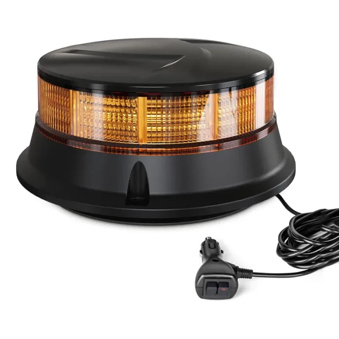 4.2Inches Amber Beacon Light, 19W LED Emergency Strobe Lights for Vehicles, 7 Flashing Modes Safety Warning Lights Magnetic, Polycarbonate Lens Material with IP67 Waterproof Rating - Image 3