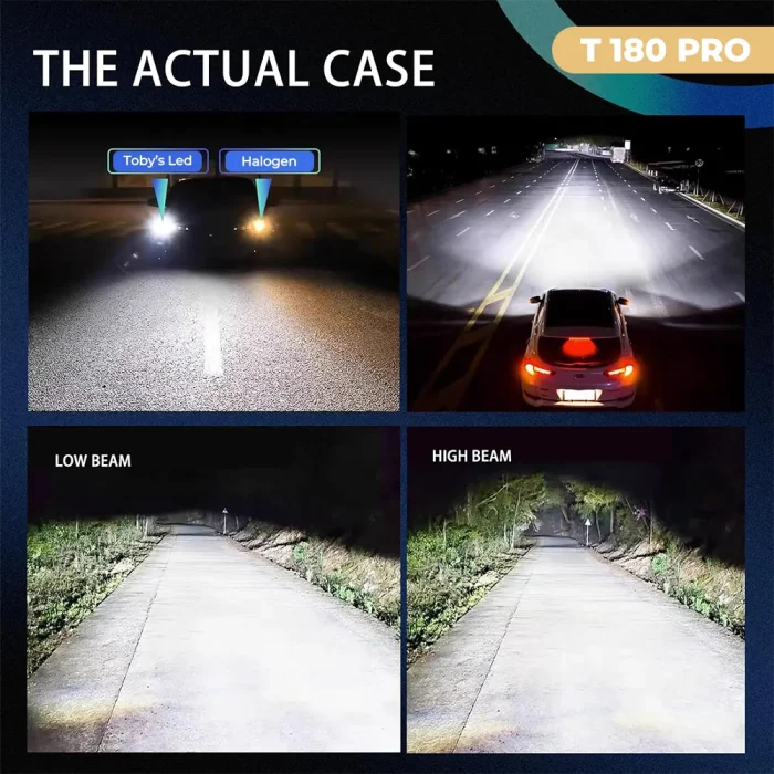 Toby's T180 Pro H11 2 Pieces 360W Original Tested LED Headlight Bulb Assembly 36000 Lumens 180W/Piece Xtreme Bright With Color Temperature 6500K - Image 5
