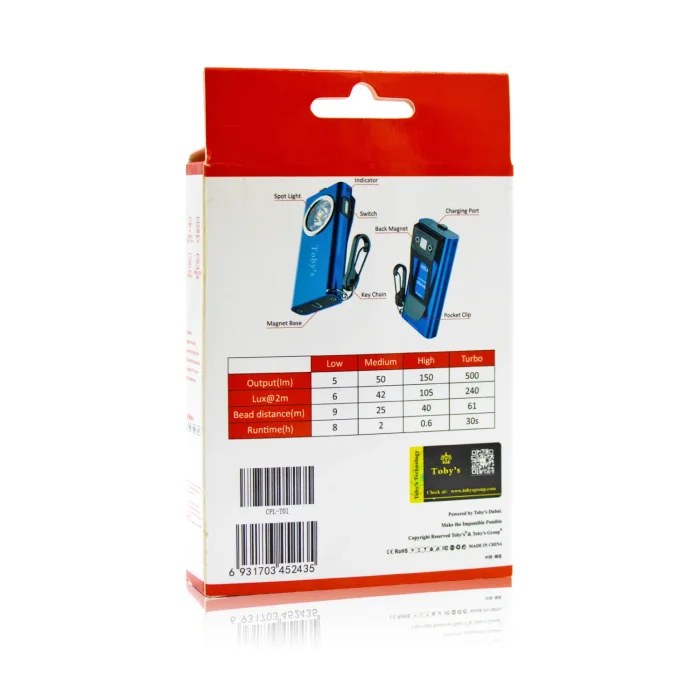 Tobys CPL- T01 Waterproof Rechargeable Dual Function LED Flash Light 500lm - Image 9