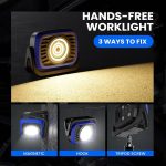 Toby's CPL-T05 Portable Magnetic COB LED Flood Work Light, Dimmable 2000Lm True Brightness, 4 Lighting Colors, with Power Bank Function for Car Repairing Construction Camping - Image 3