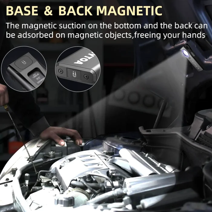 Toby's CPL-T08 1200 Lumens Rechargeable Work Light, Magnetic Work Lights LED Portable EDC Flashlight with Proximity Sensor for Car Repairing/Garage/Emergency/Camping - Image 8
