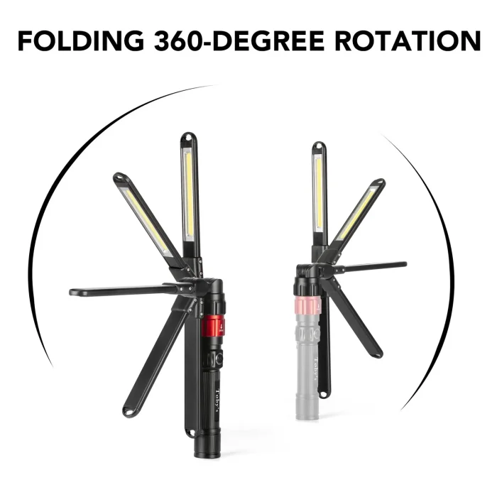 Toby's CPL-T09 3 in 1 Quick Connect Rechargeable Led Work Light Kit with Magnetic Base, LED Flashlight with Flexible Gooseneck Light and Slim Bar Light,4000MA Battery and USB-C Charge - Image 4