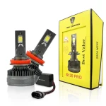 TBS DESIGN New S120 PRO 2024 Upgraded H11/H8/H9 LED Headlight Bulbs,12000LM Super Bright, Headlights Conversion Kit 6500K Xenon White, Halogen Replacement with Fan ,Pack of 2