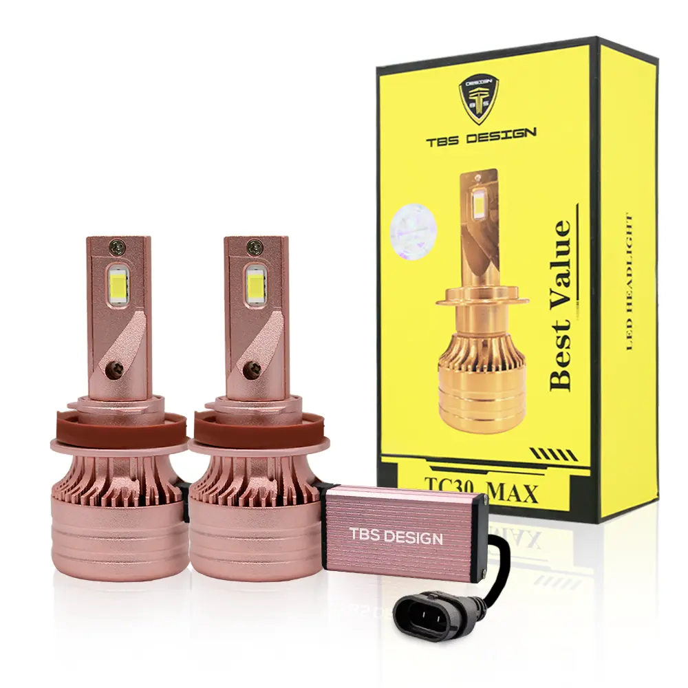 CVR-36.webp TBS DESIGN 2 Pieces TC30 MAX H11 60W/Pair LED Headlight Bulb Assembly 6000/Pair Lumens Xtreme Bright With Color Temperature 6500K - Image 1