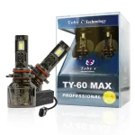 Tobys TY60 MAX 9006 2 Pieces Car LED Headlight Bulbs tested 60watts Power and 6000 Lumens With Color Temperature 6500K
