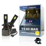 Tobys TY60 MAX H7 2 Pieces Car LED Headlight Bulbs tested 60watts Power and 6000 Lumens With Color Temperature 6500K