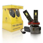 Toby's TY150 PRO H11 2 Pieces 300W (Pair) Original Tested LED Headlight Bulb Assembly 30000 Lumens(Pair) 150W/Piece Power Xtreme Bright With Color Temperature 6500K