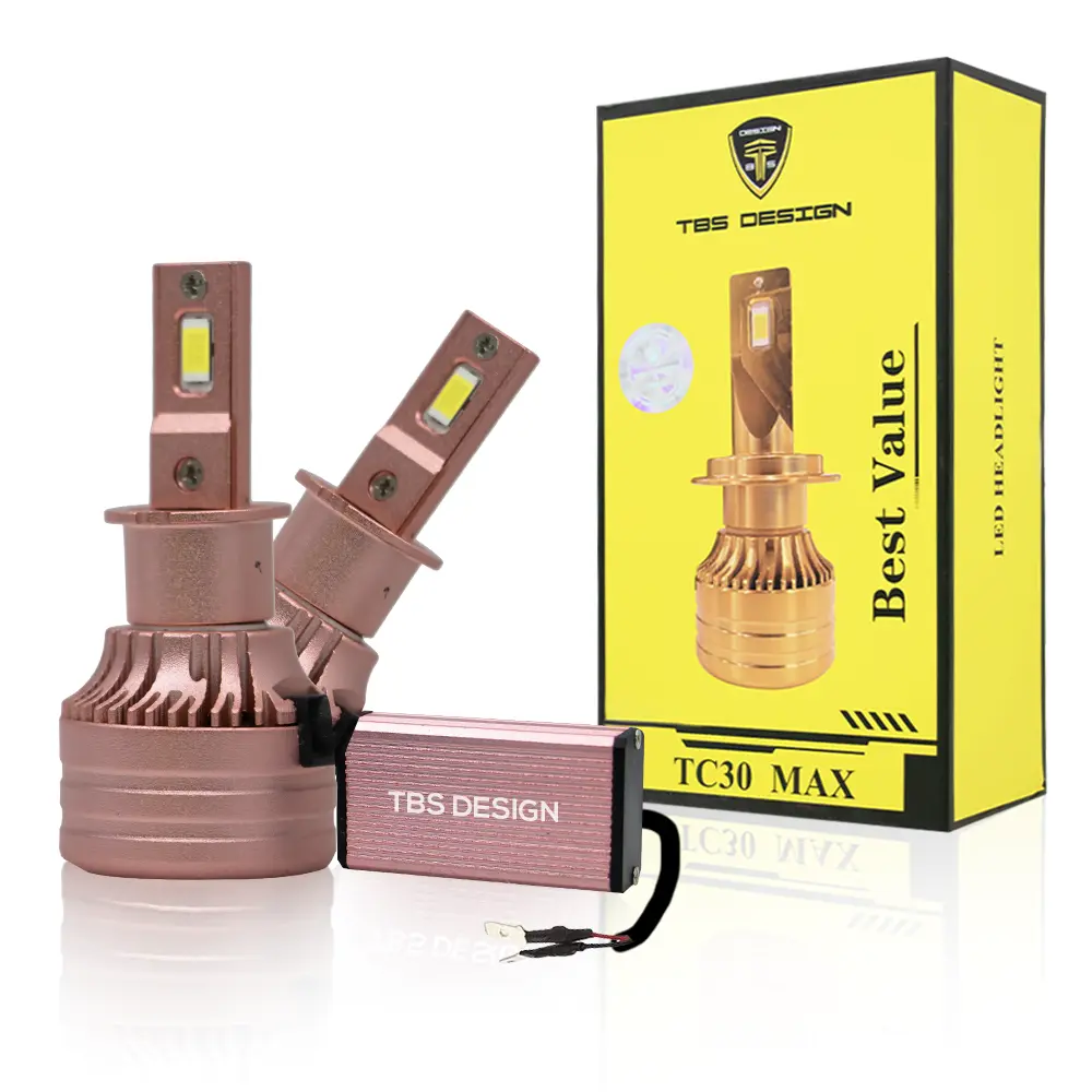 CVR-copy-9.webp TBS DESIGN 2 Pieces TC30 MAX H3 60W/Pair LED Headlight Bulb Assembly 6000/Pair Lumens Xtreme Bright With Color Temperature 6500K - Image 1