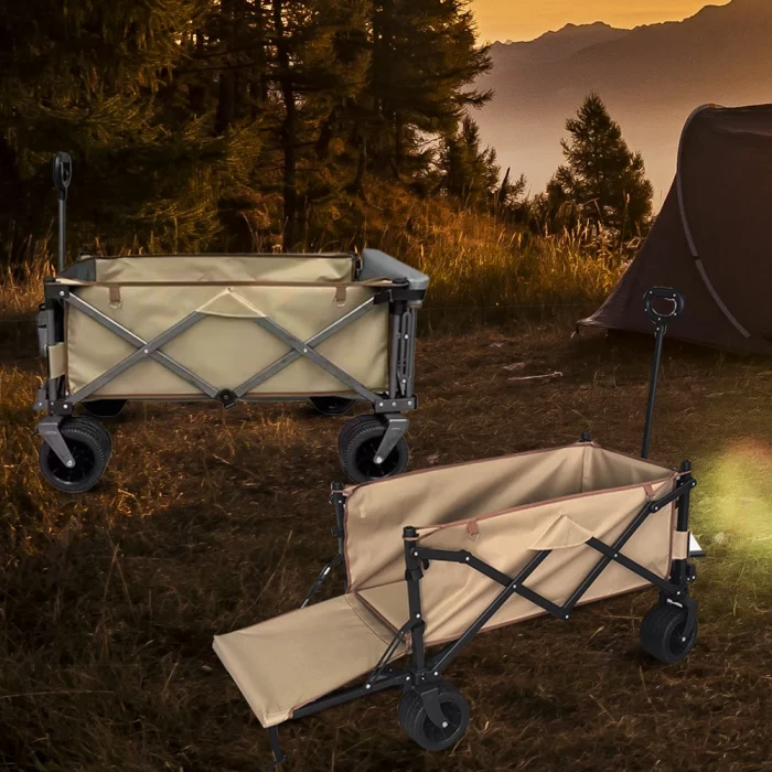Toby's Camping Trolley 02 Portable Folding Outdoor Camping Cart All-Terrain Wheels Picnic Heavy Duty Shopping Cart Trailer Transport - Image 5