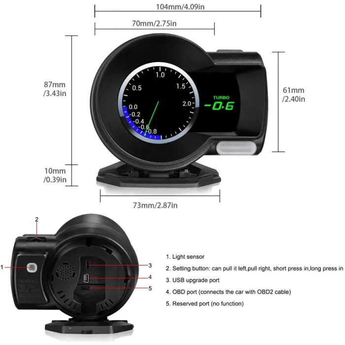 New Generation Hi-Tech Car HUD OBD2 Display OBD-II Diagnostic Tool, 6 Display Modes Car Head up Display with Safety Driving Assistant Alarm System - Image 6
