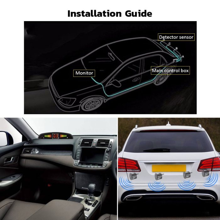 Car Parking Sensor Grey Color with LED Display Audio Alarm - Image 5