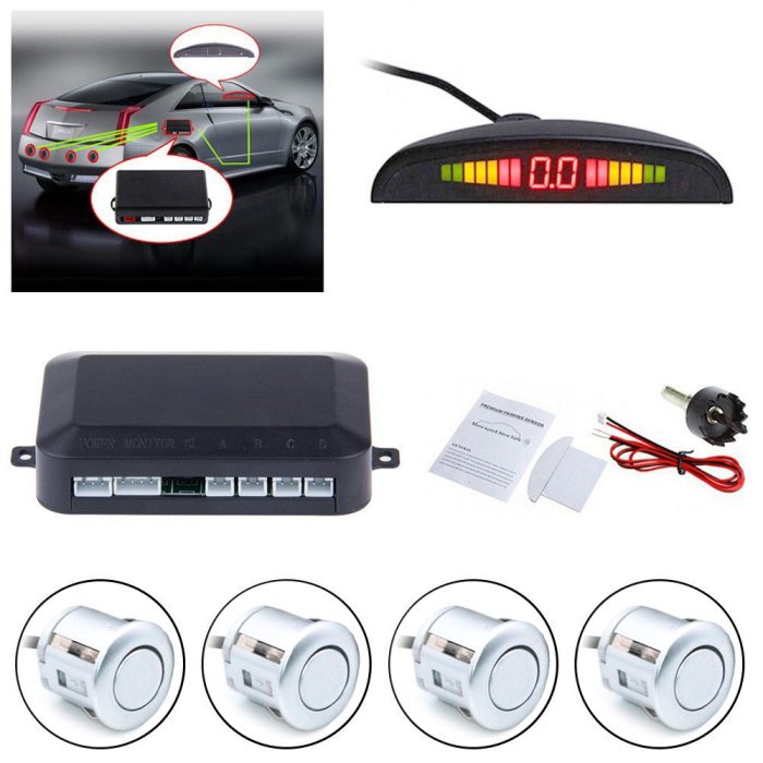 Car Parking Sensor Silver Color with LED Display Audio Alarm - Image 9