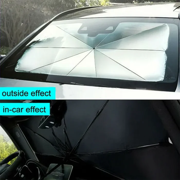 Car Sunshade Foldable Car Windshield Sun Shade Umbrella Car SUV Cover Sunshade Heat Insulation Front Window Interior Protection (Large) - Image 2