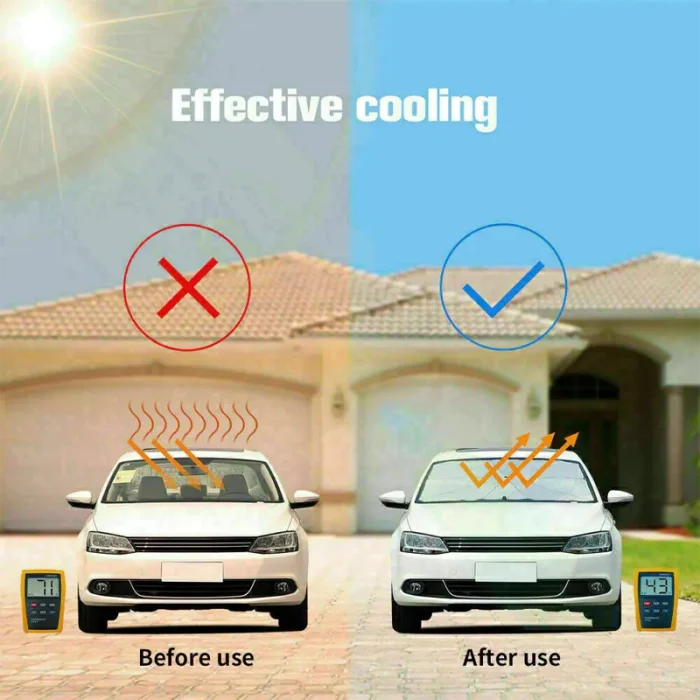Car Sunshade Foldable Car Windshield Sun Shade Umbrella Car SUV Cover Sunshade Heat Insulation Front Window Interior Protection (Large) - Image 7